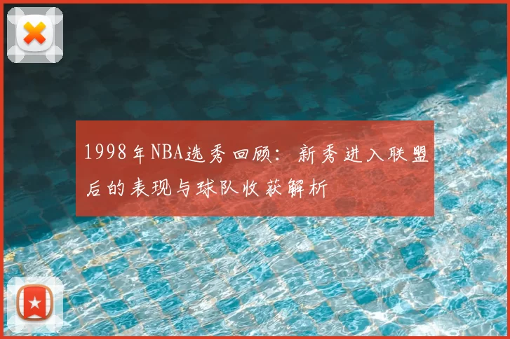 1998年NBA选秀回顾：新秀进入联盟后的表现与球队收获解析